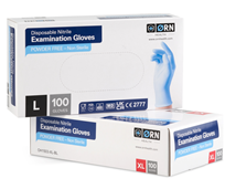ORN Nitrile powder free non sterile gloves blue (Box 100)
