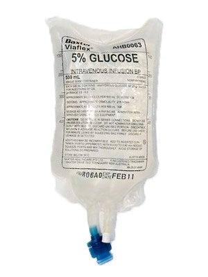 Glucose 5% solution 500ml (prescription only)