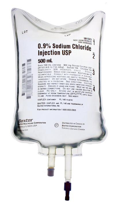 Sterile Saline 0.9% 500ml IV Bag (Prescription item)